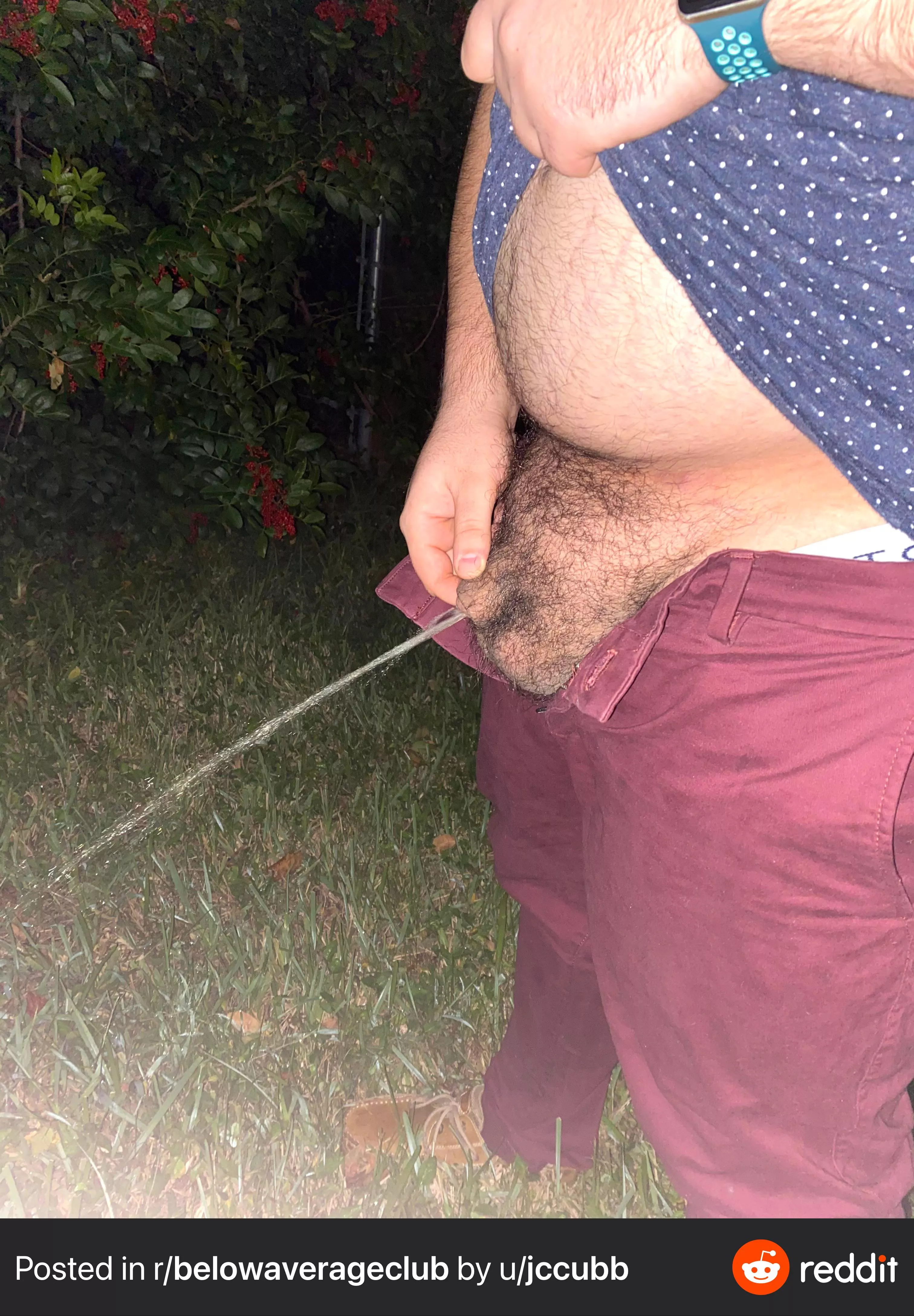 Buddy caught me taking a leak outside lol. What would you say if you caught me like this?