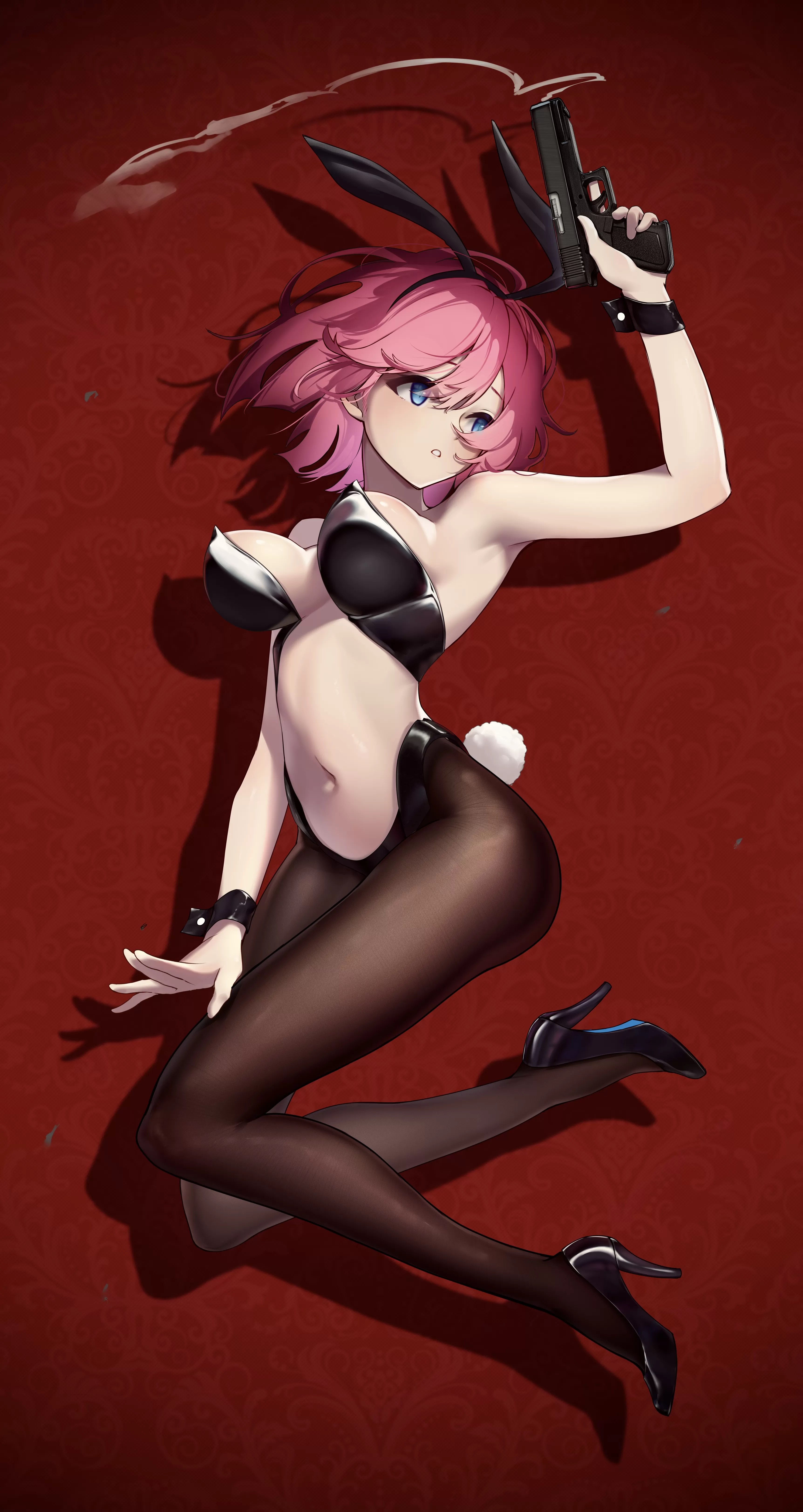 Bunny girl defending herself Bunny girl defending herself