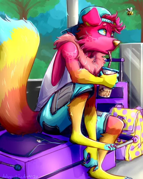 Bus stop (art&oc: adrenalineart@FA)