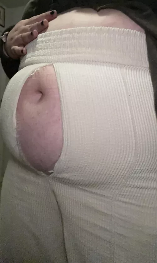 Busted through my pants in no time