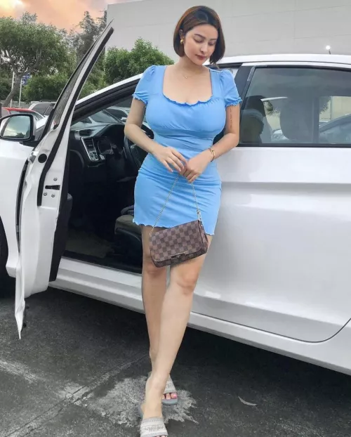 Busty in blue