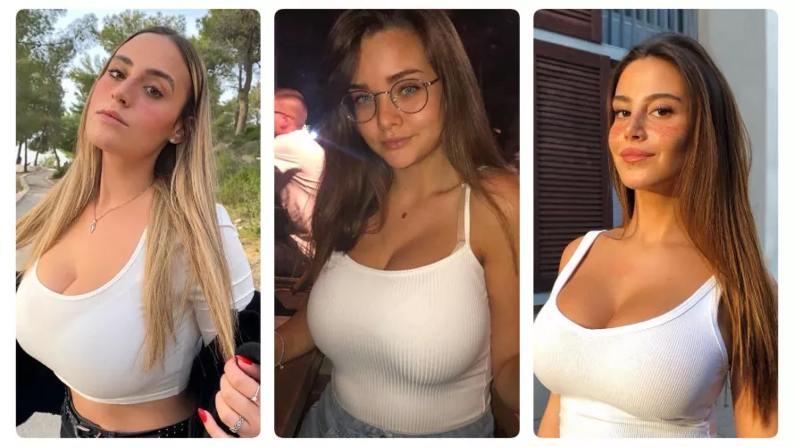 Busty Israeli Girls in White Tops Busty Israeli Girls in White Tops