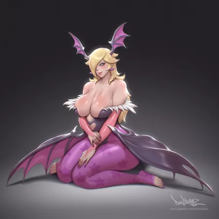 Busty Rosalina in Morrigan cosplay Busty Rosalina in Morrigan cosplay