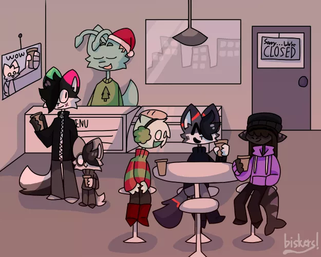 cafe (art by me/@biskersss_ on twitter)