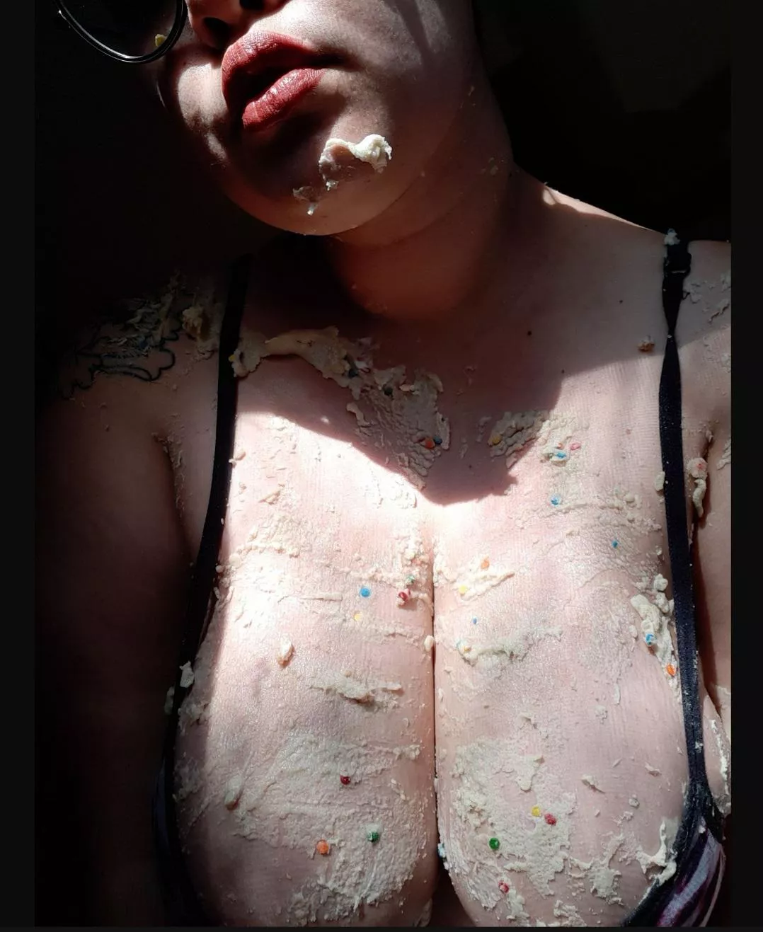 Cake tastes so much better once it's all over me 💖😊🍰🎂