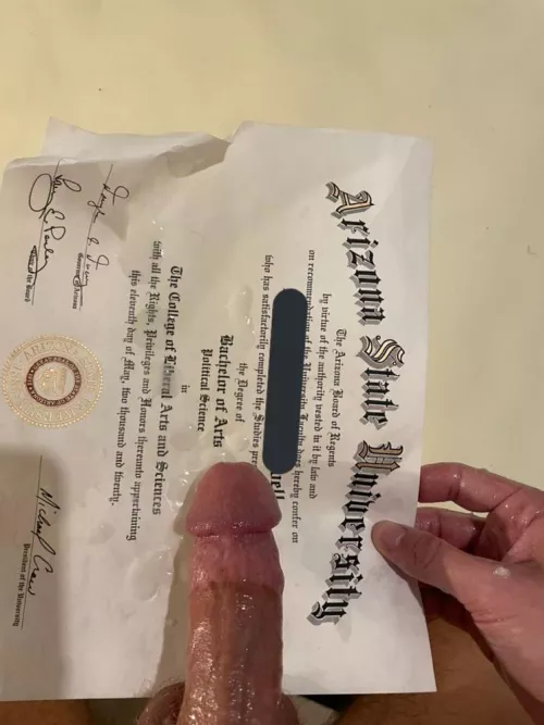 Came on my diploma… oops Came on my diploma… oops