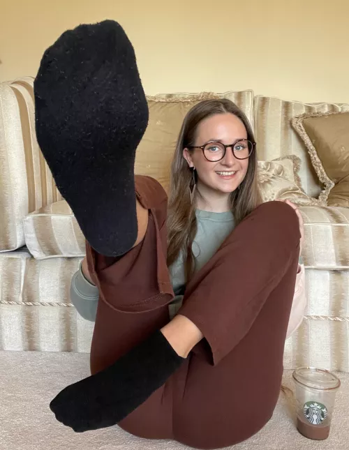 Can you imagine, the soft cotton socks wrapped around your…🤔💦