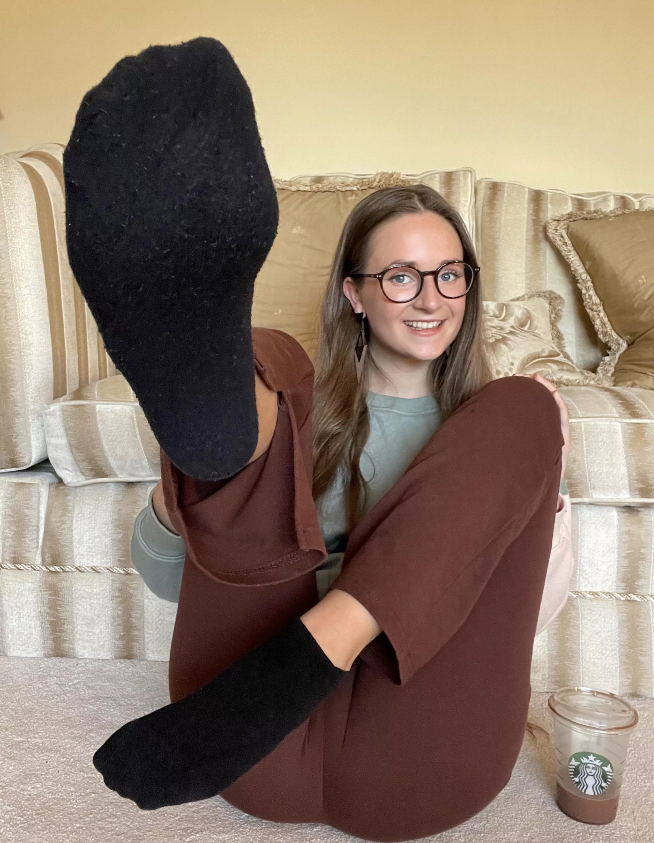 Can you imagine, the soft cotton socks wrapped around your…🤔💦