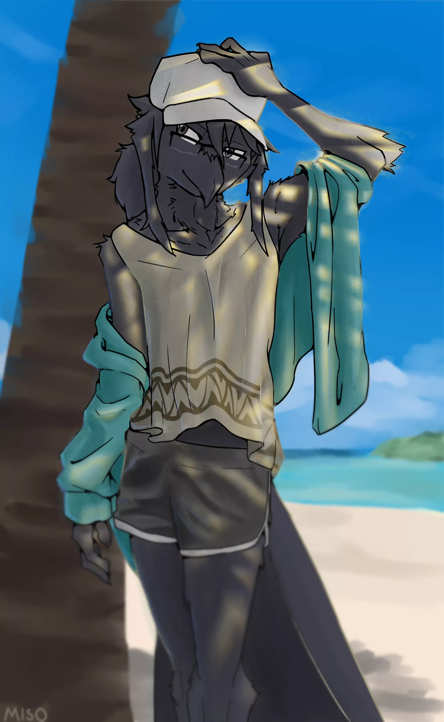 Care for a swim? 🏖️ ( Art by me, @karasumisso on twitter)