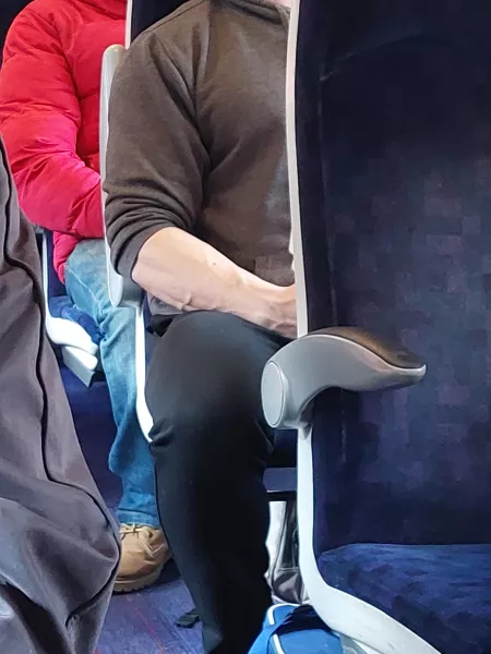 Casual UK train ride with these thicc forearms in view. Casual UK train ride with these thicc forearms in view.