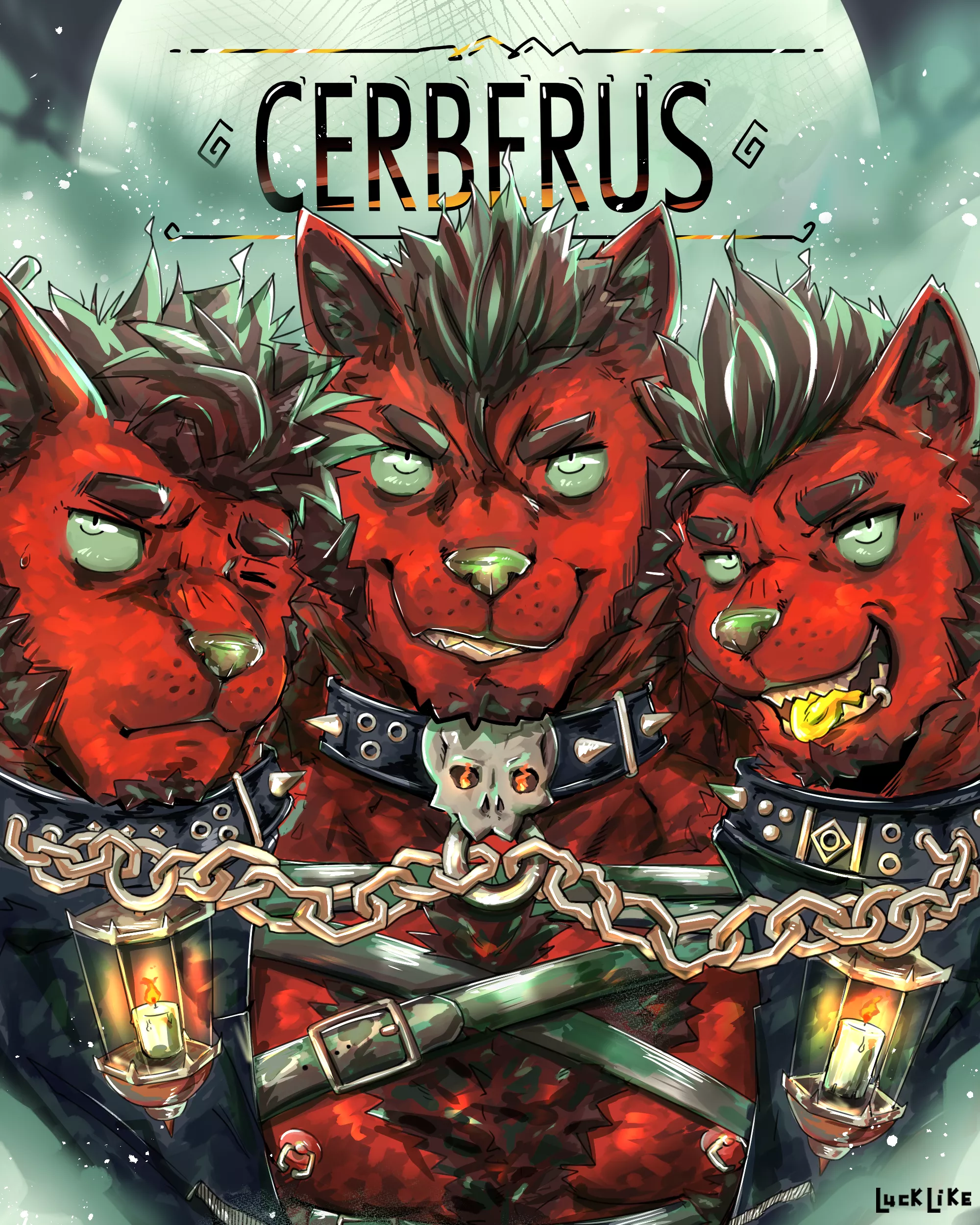 Cerberus from Hades furrification fanart | Drawing by me | @luck_like_