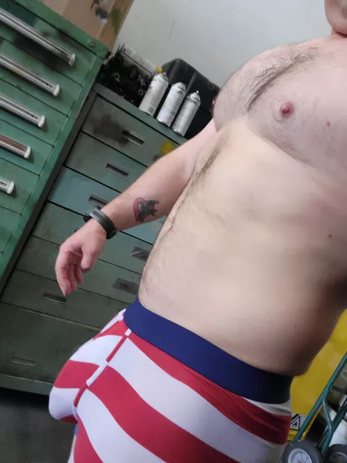 Changing after a workout.