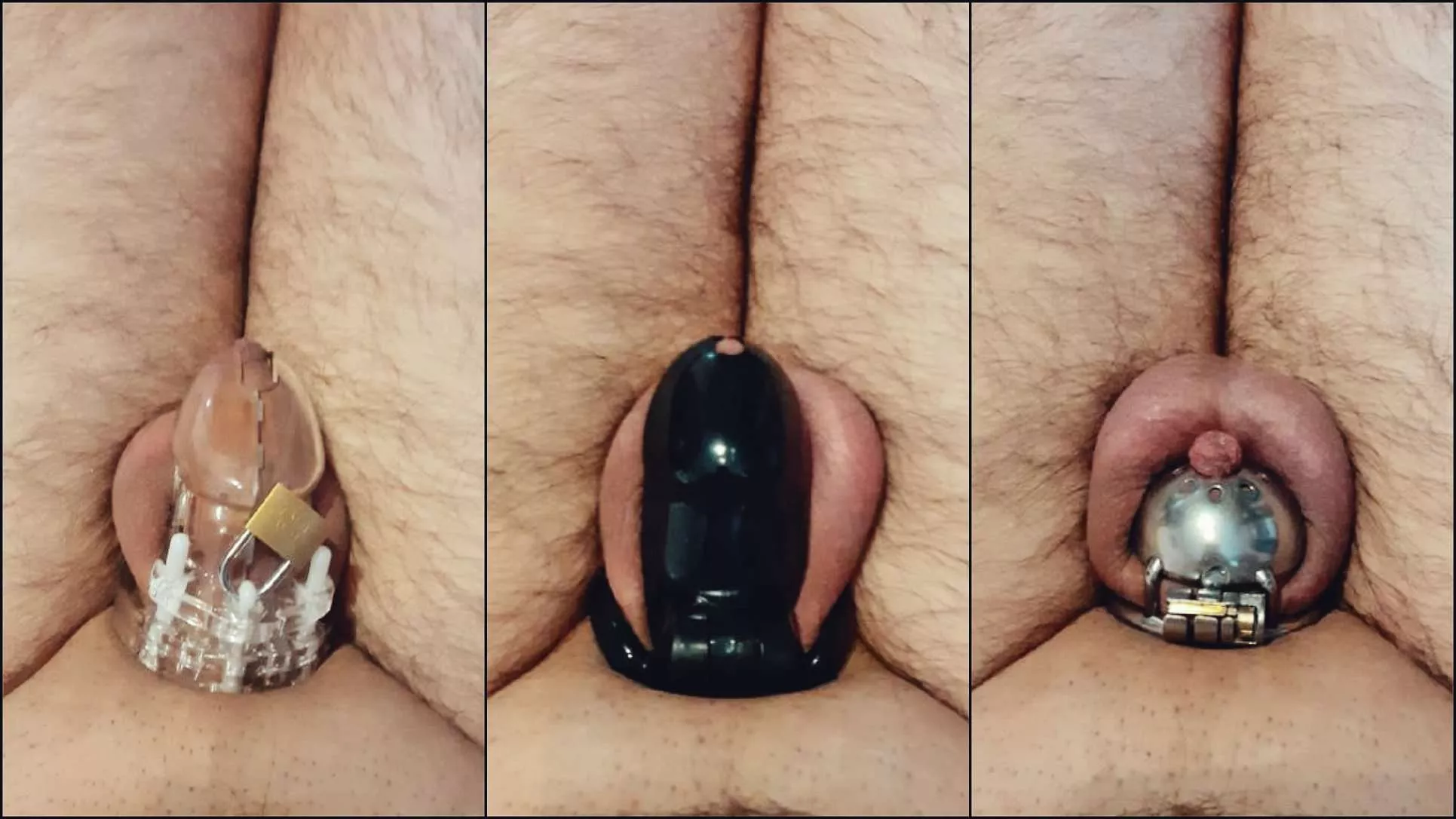 Chastity progress. The goal is a chastity cage and a tail as small as possible