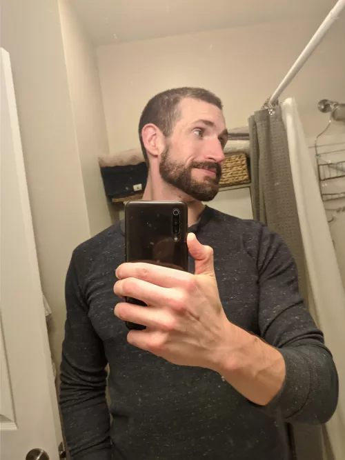 Checking out the beard