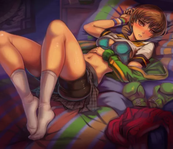 Chie in bed and a state of undress