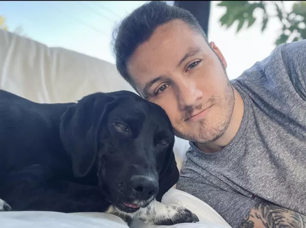 Chilling with the dog Chilling with the dog