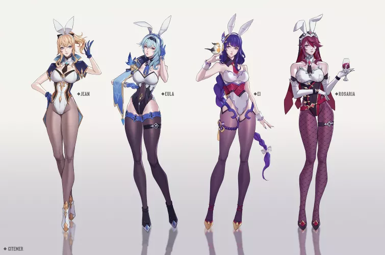 Choose your bunnygirl: Jean, Eula, Ei, or Rosaria?