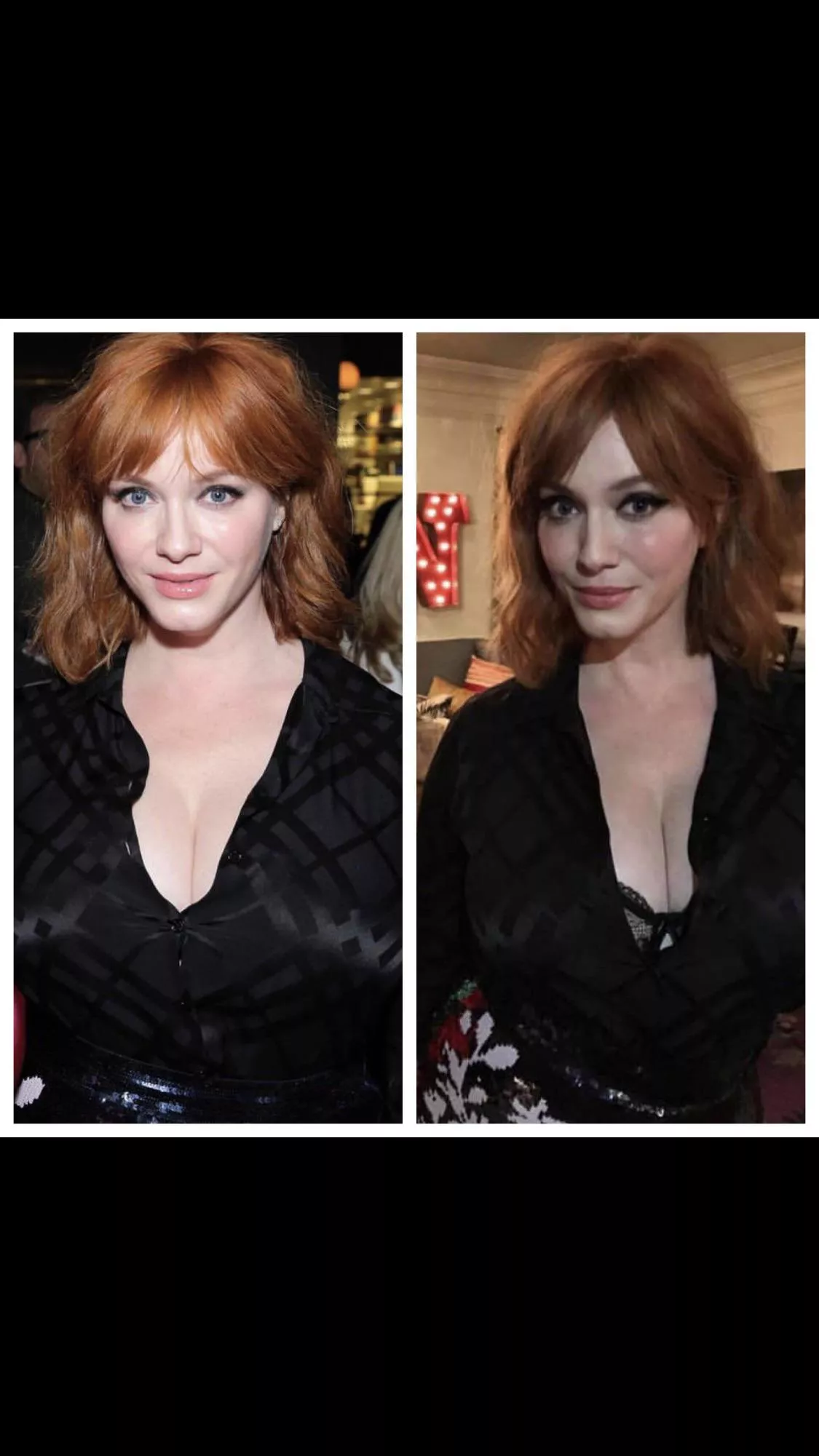 Christina Hendricks and the button that just gave up Christina Hendricks and the button that just gave up
