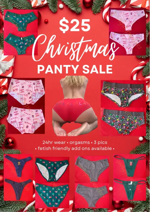 ❤️💚christmas might be over but i still have some festive panties left💚❤️ treat yourself to a pair of my delicious christmas panties for just $25 🎁 24hr wear + orgasms + 3 pics🎄fetish friendly add ons available✨ [PTY] [SELLING] kik: 