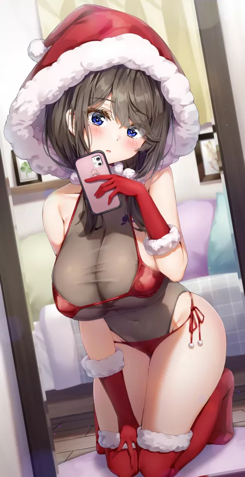 Christmas outfit selfie [Artist's Original]