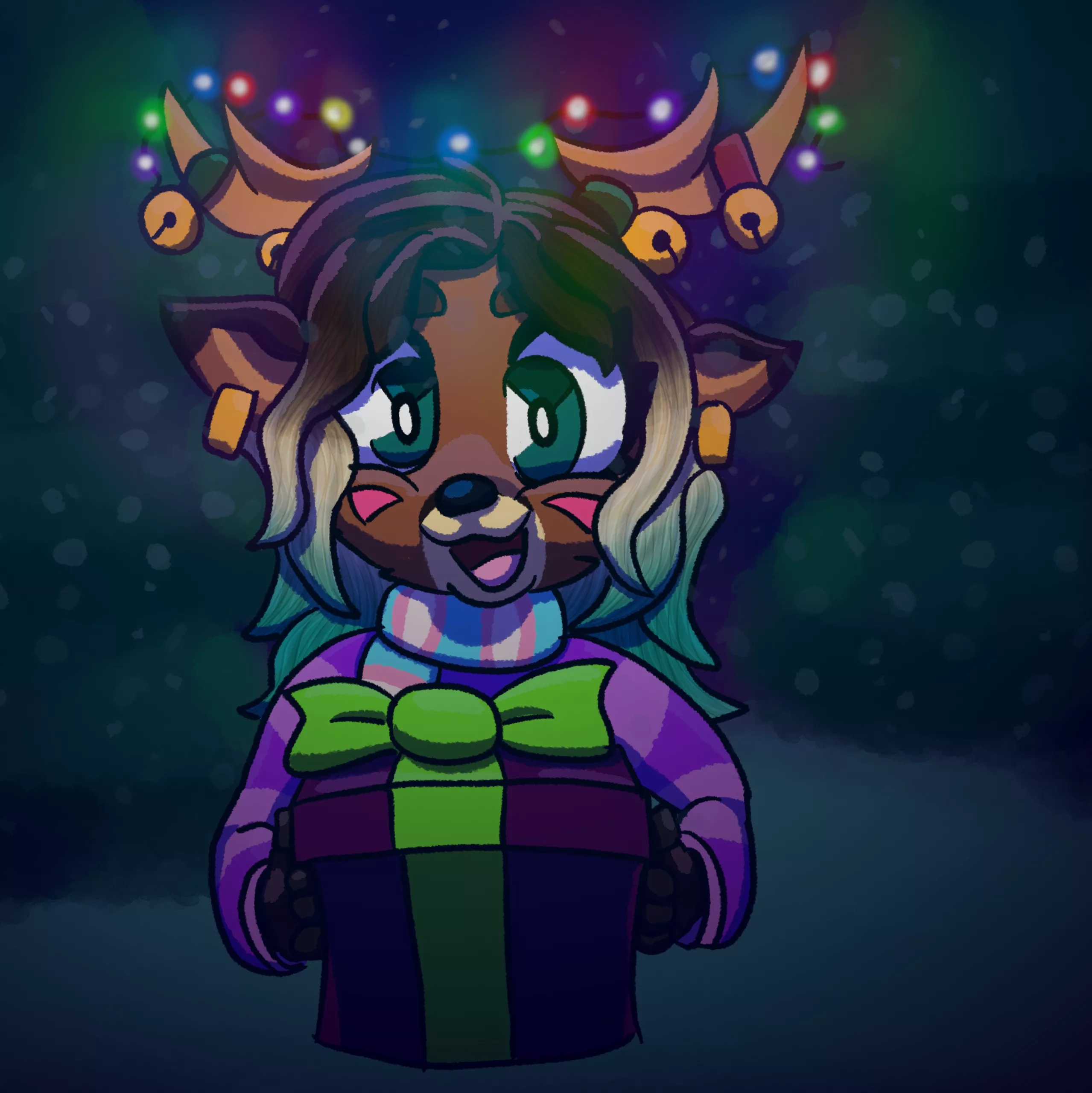 Christmas Reindeer (Art by me: @Zythia_Art on Twitter)