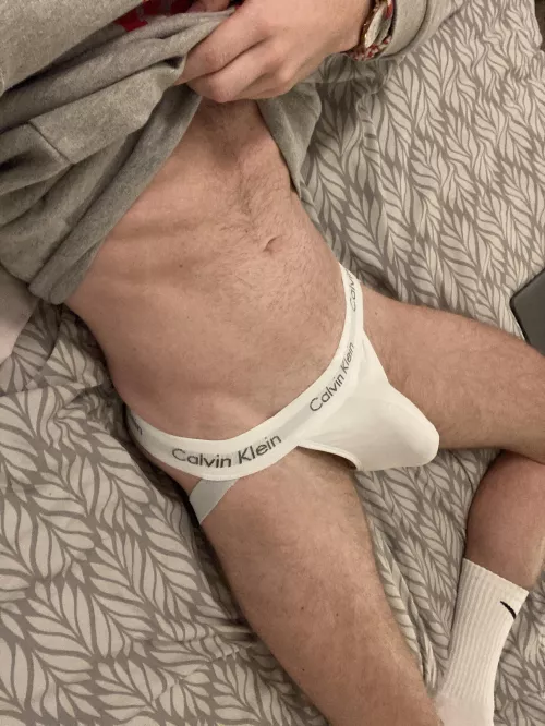 Classic white CK jockstrap