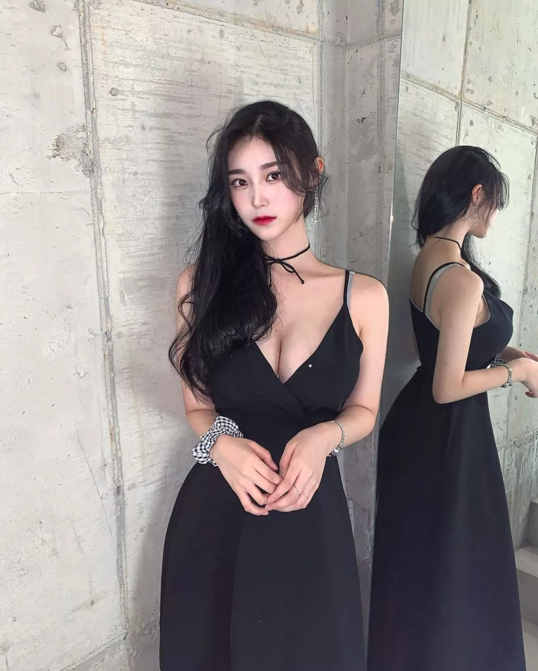 Cleavage revealing dress