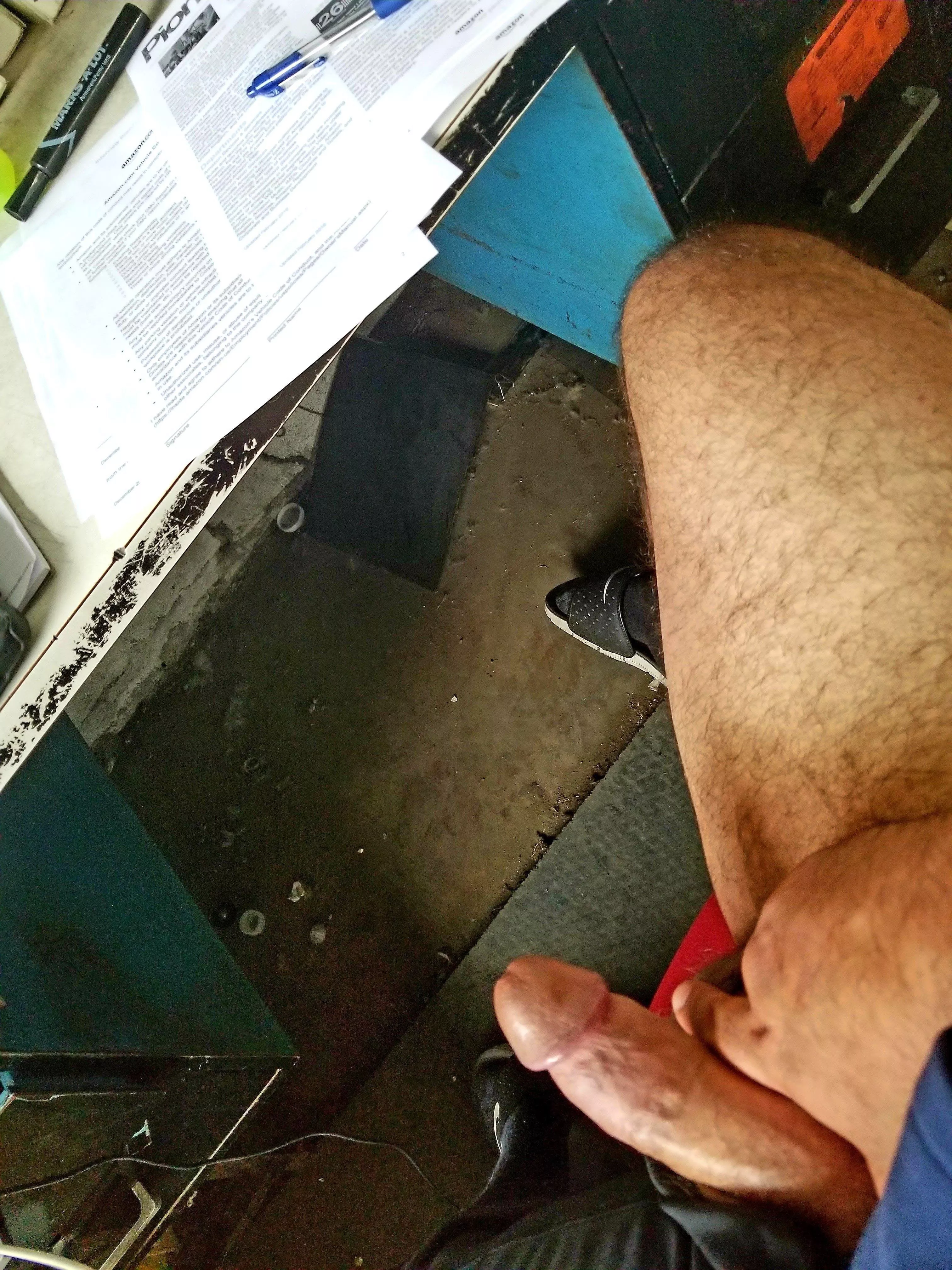 Cock out at the receiving desk!