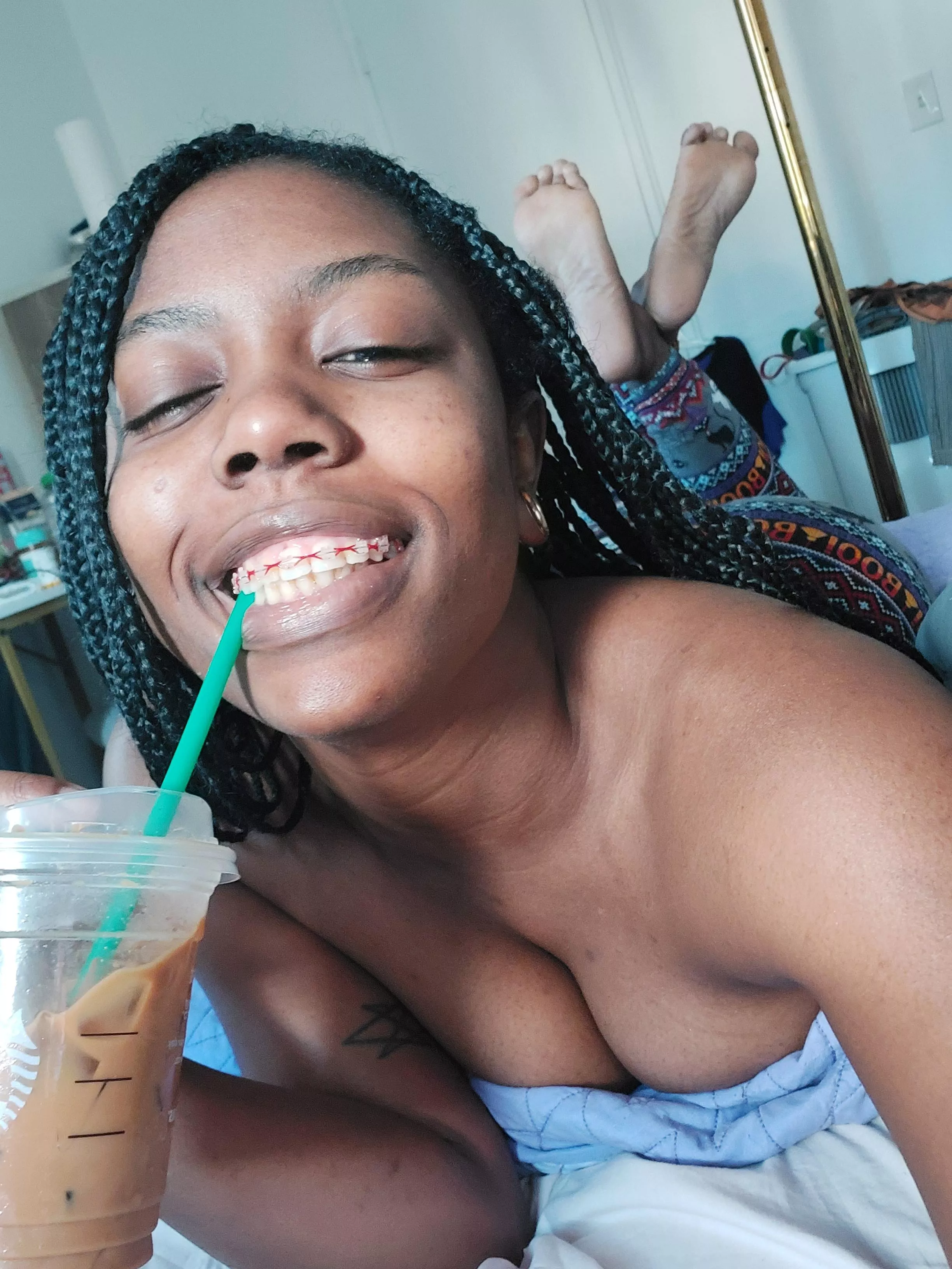 coffee, tits and toes. not to mention a sale on my OF. only a few spots left. message me for more coffee, tits and toes. not to mention a sale on my OF. only a few spots left. message me for more