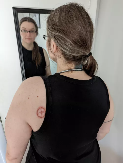 Collared, pierced, tattooed, and now branded 🥰