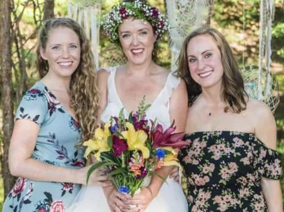 College friends at wedding