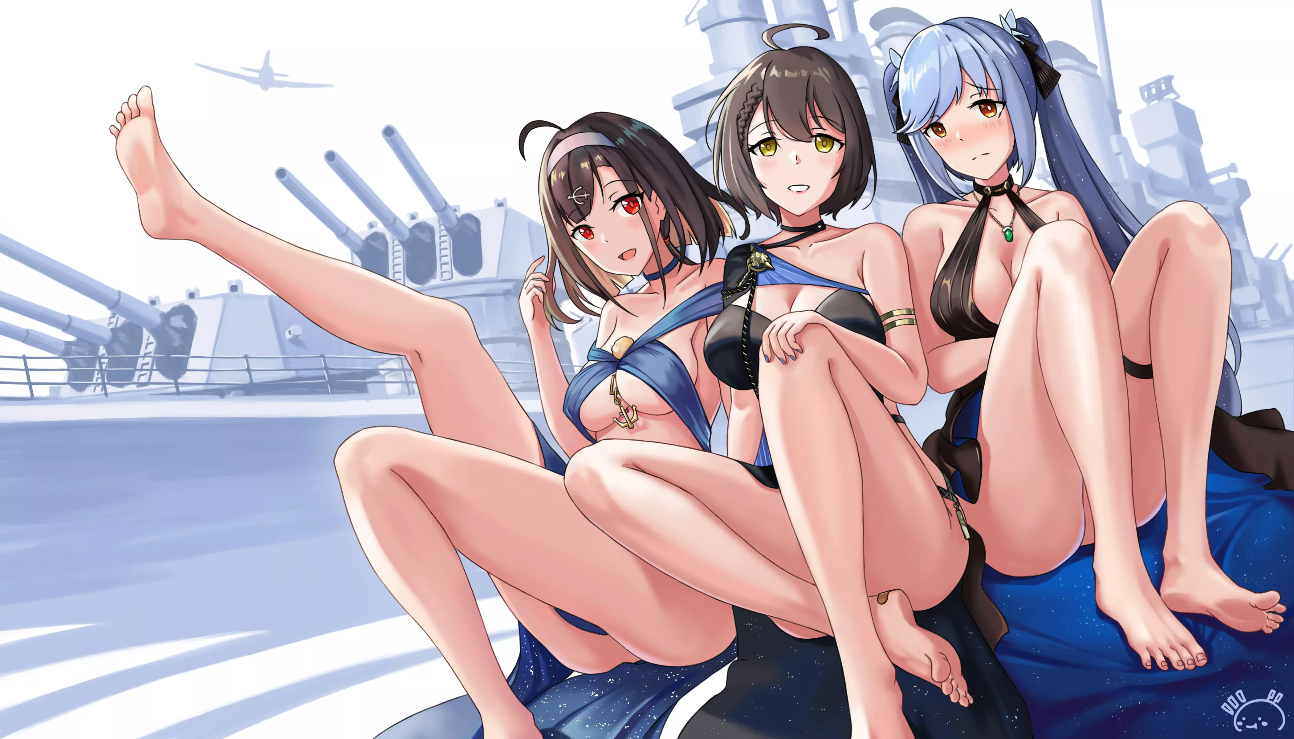 Commander's Favorite Girls Posing For a Pbotoshoot (USS Independence, USS Essex & USS Baltimore, Azur Lane, Eagle Union Faction)