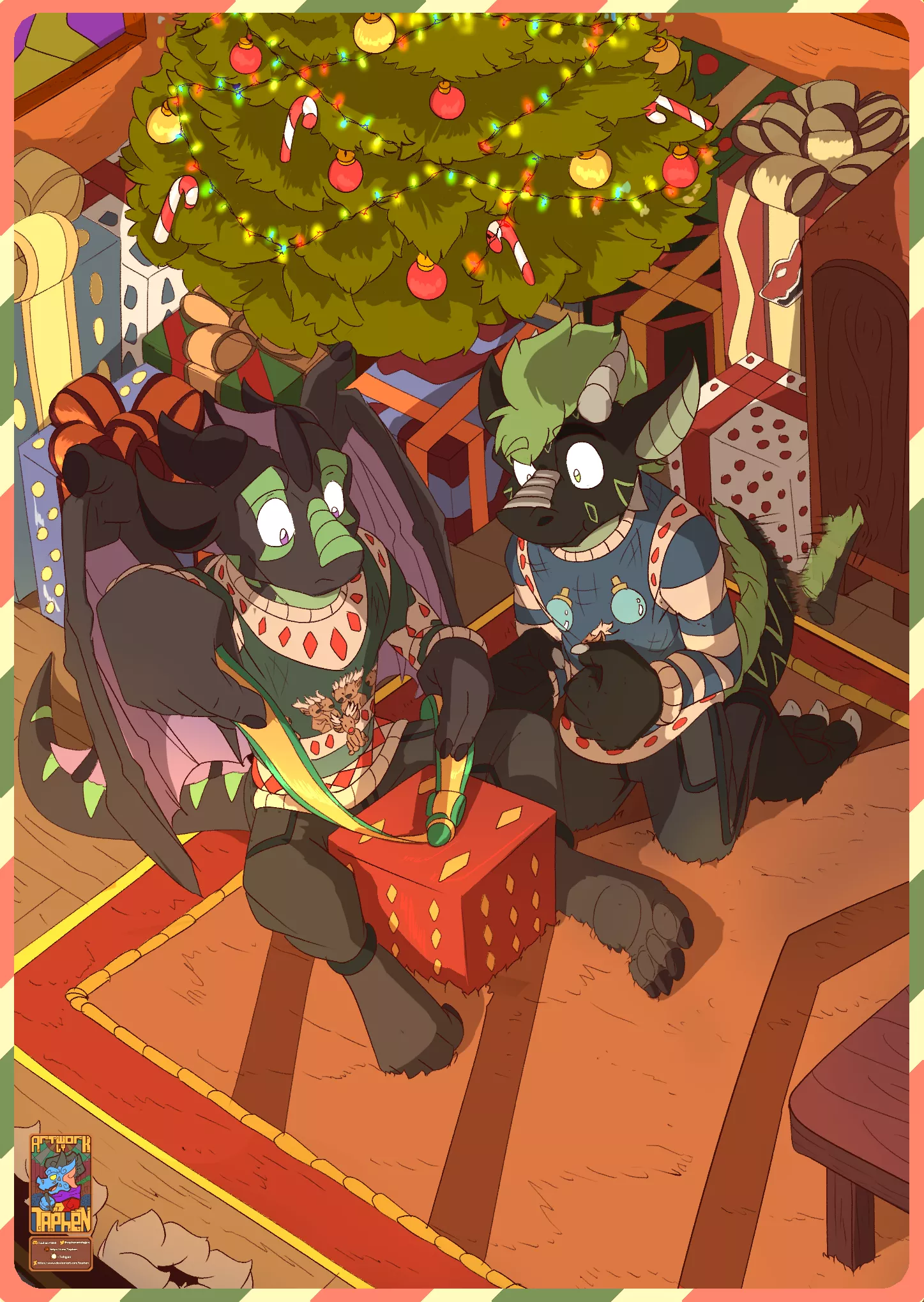 [commission] 12/25th, 00:01 AM [art by @taphenortohgjen(twitter)]