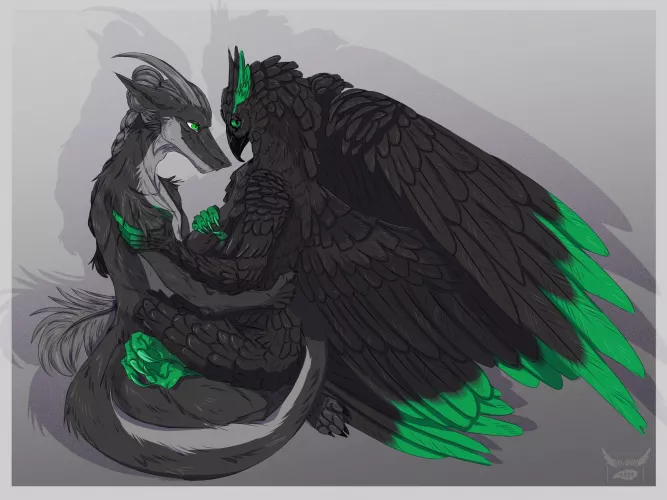 Commission for Fisky on telegram. They are the dragon their partner is the owl