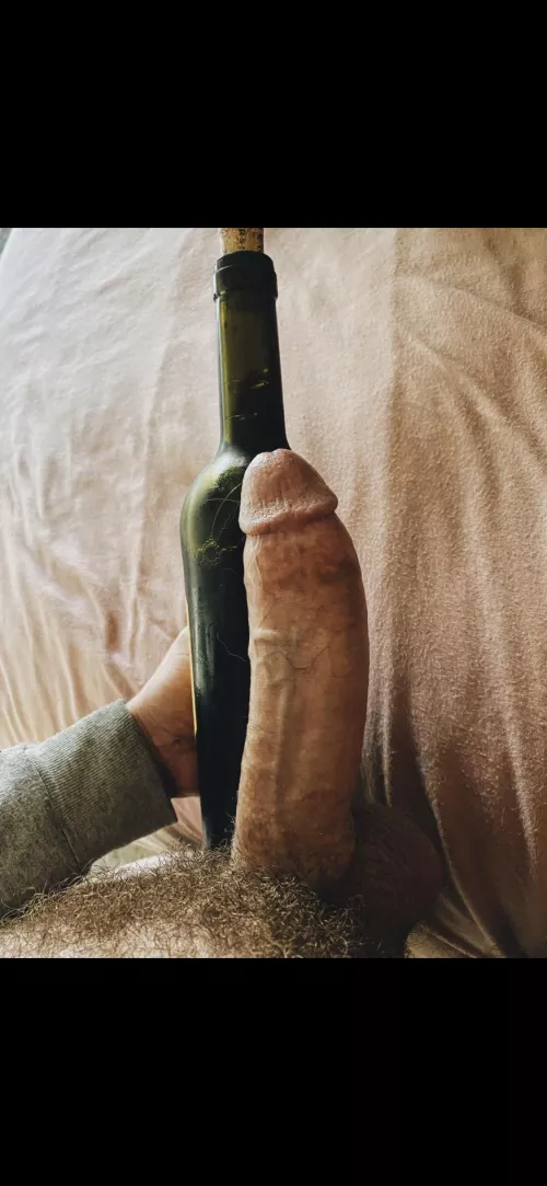 Compared to a wine bottle