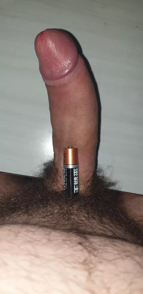 Comparing my cock to a AA battery