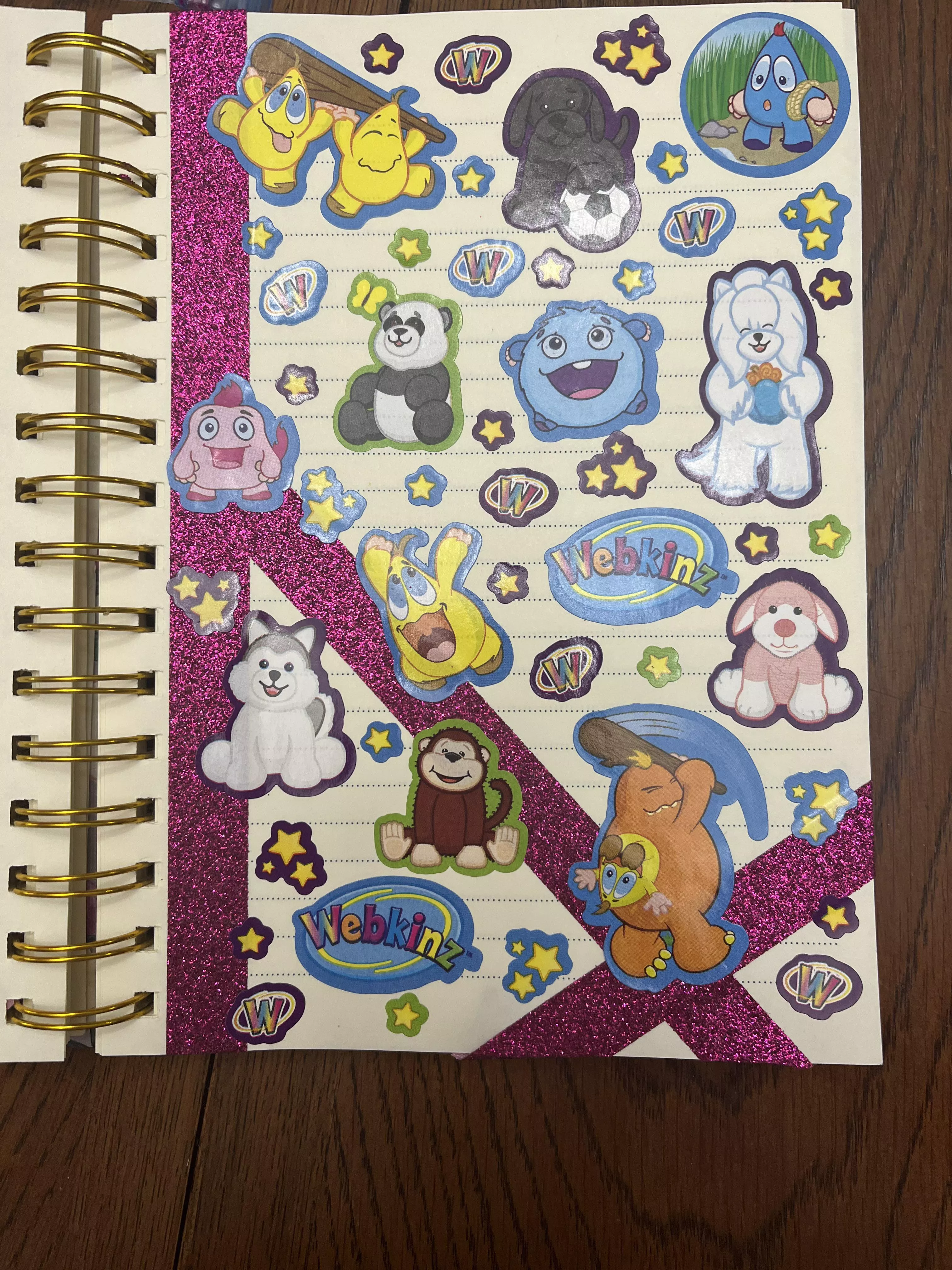Connected with my little self tonight. Finally used my old Webkinz stickers to make a sticker page!