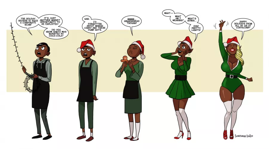 Corporate Christmas Cheer by Sortimid (Bimbofication)