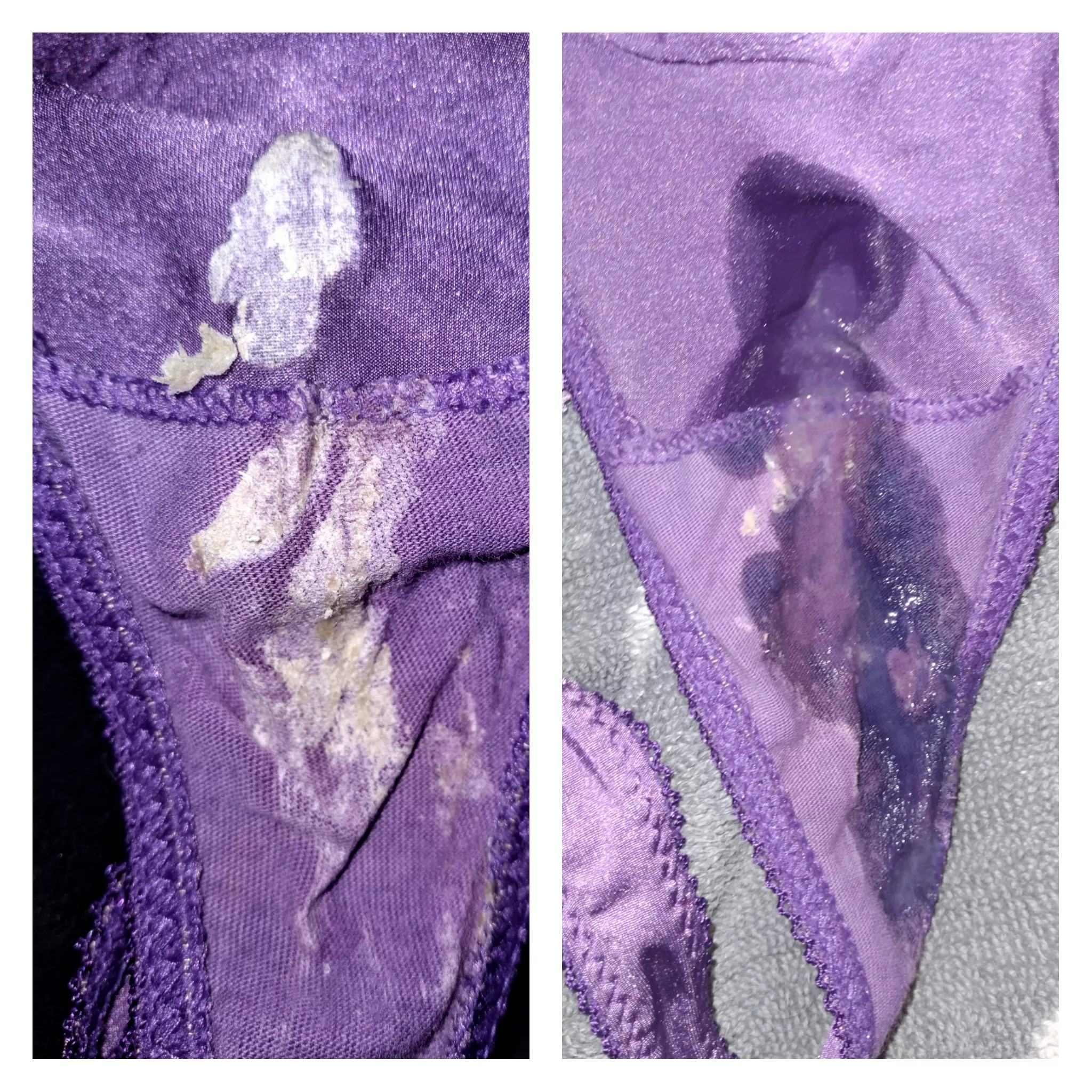 Couldn't help but pump a thick load onto my 41f mom's dirty panties. These were on her bedroom floor. Put em back where I found em when I was done.