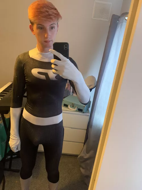 Couldnโt hide the bulge in my costume haha
