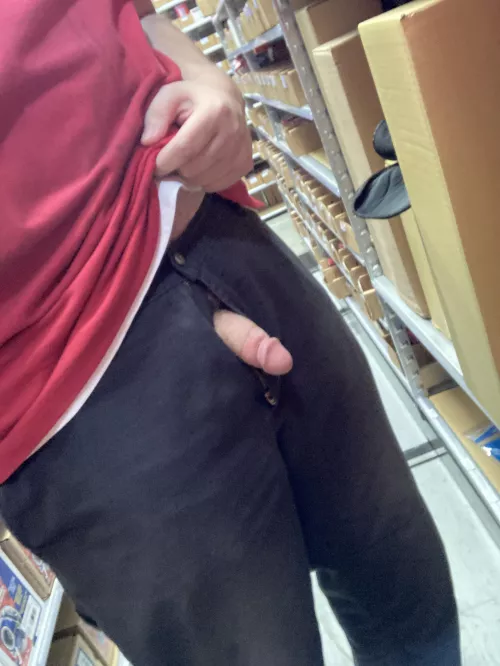 Couldnβt resist taking out my dirty cock at work