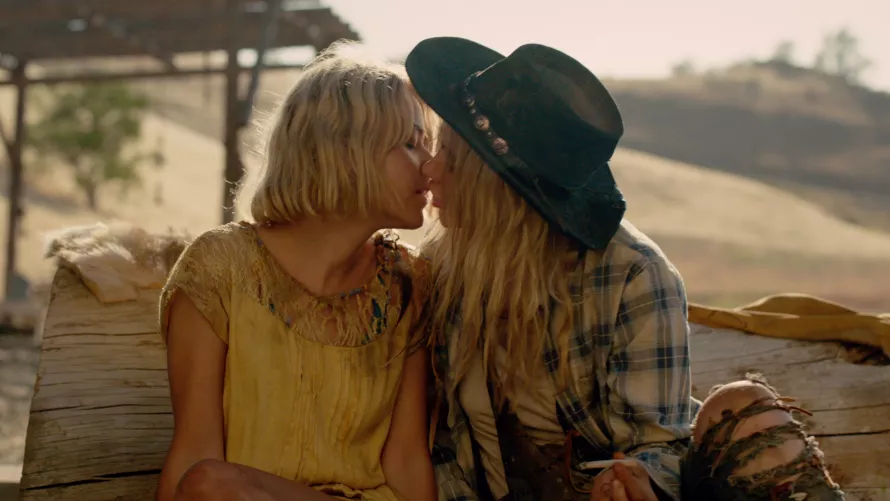 Country girls kissing