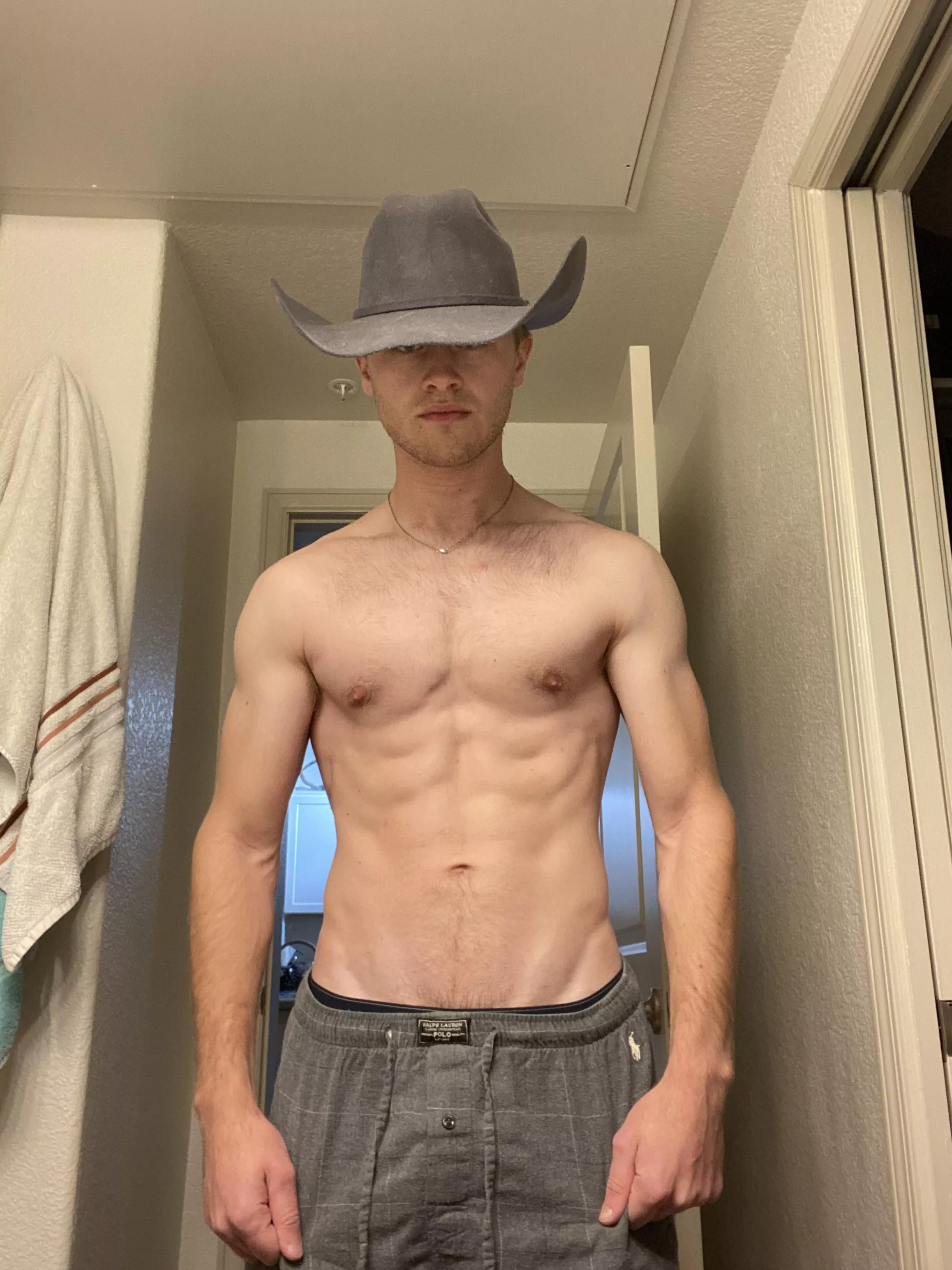 Cowboy hat and PJ mix socially acceptable?? Cowboy hat and PJ mix socially acceptable??