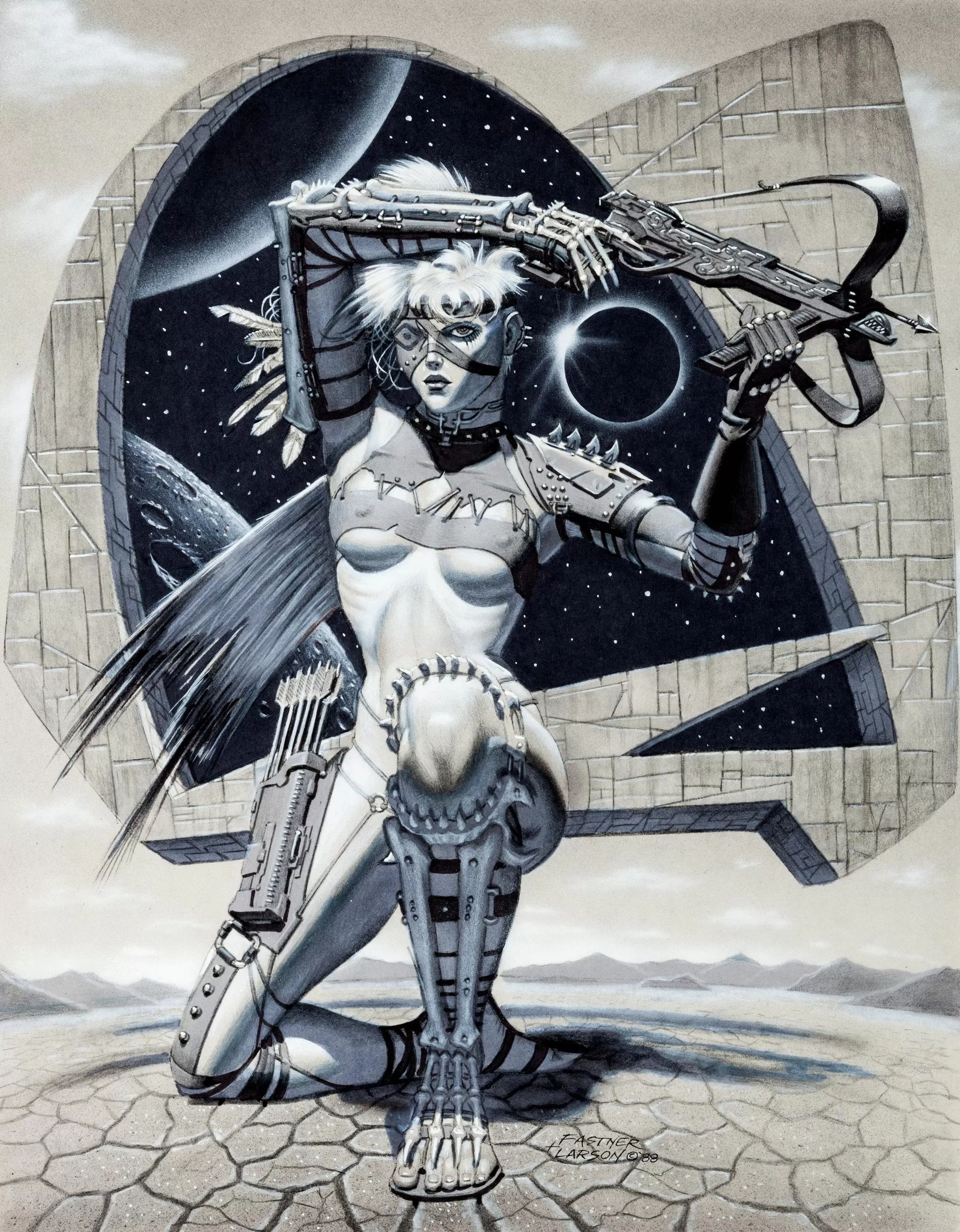 Crossbow warrior by Steve Fastner and Rich Larson (1988) Crossbow warrior by Steve Fastner and Rich Larson (1988)