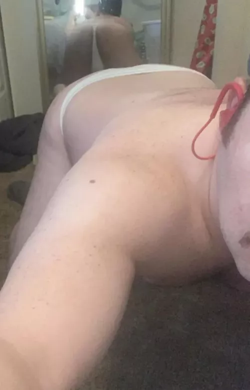 Cub in white thong