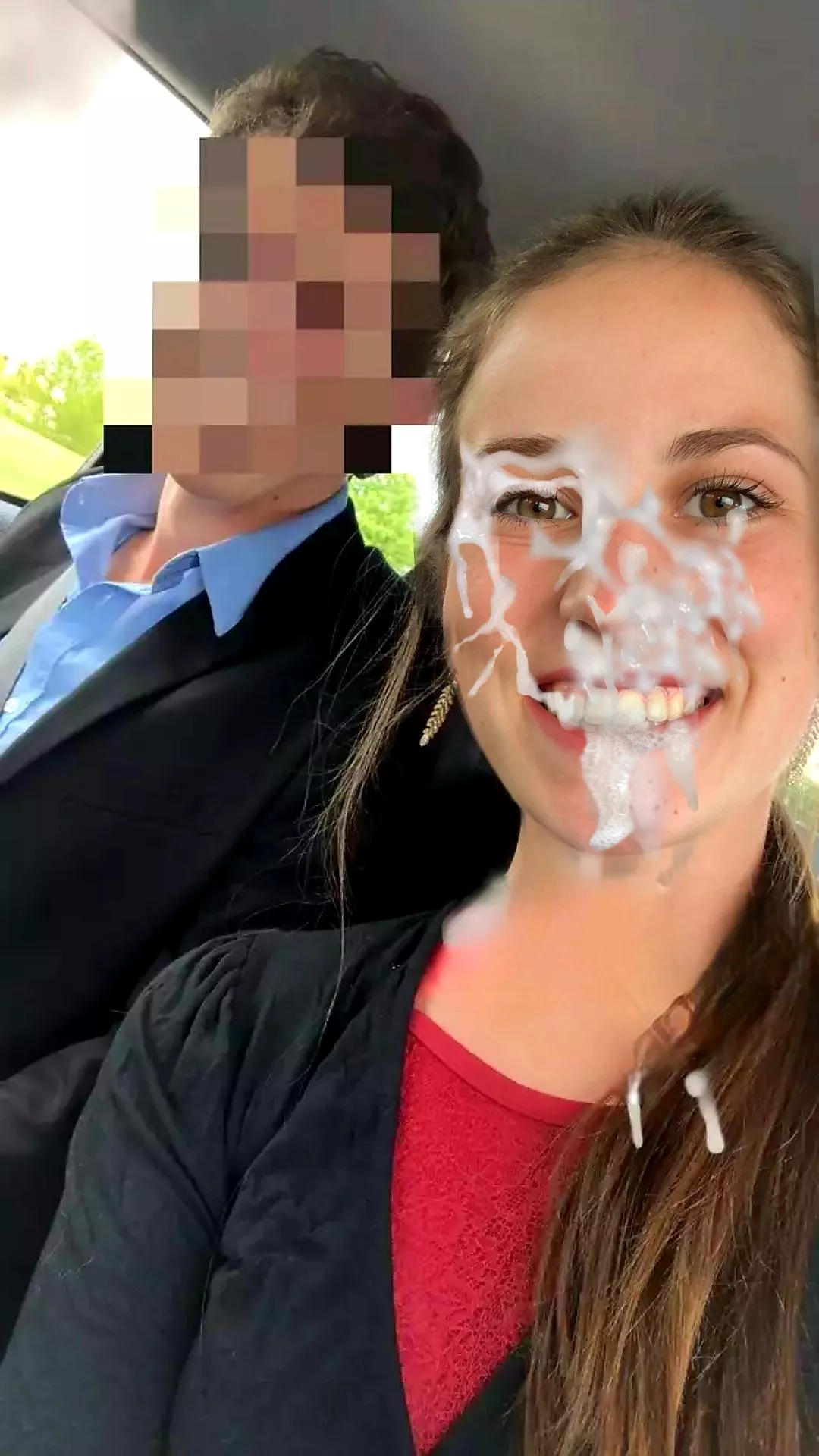 Cumfaced coed Cumfaced coed
