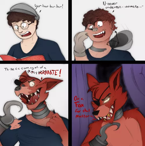 Cunning Changes - Foxy TF (Human -> Animatronic Fox) by AxiomTF