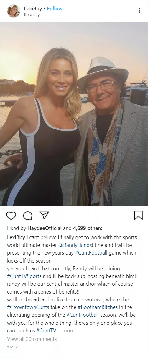 (cuntagram) - @LexiB and cunt tv sport welcome @RandyHands to the channel!!