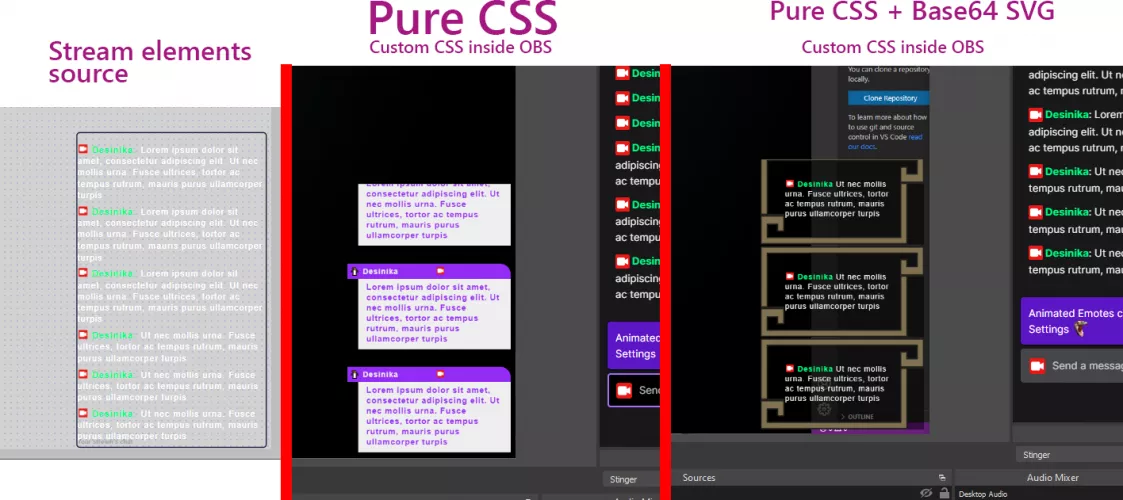 Custom chat with Streamelements + CSS (guide in chat)