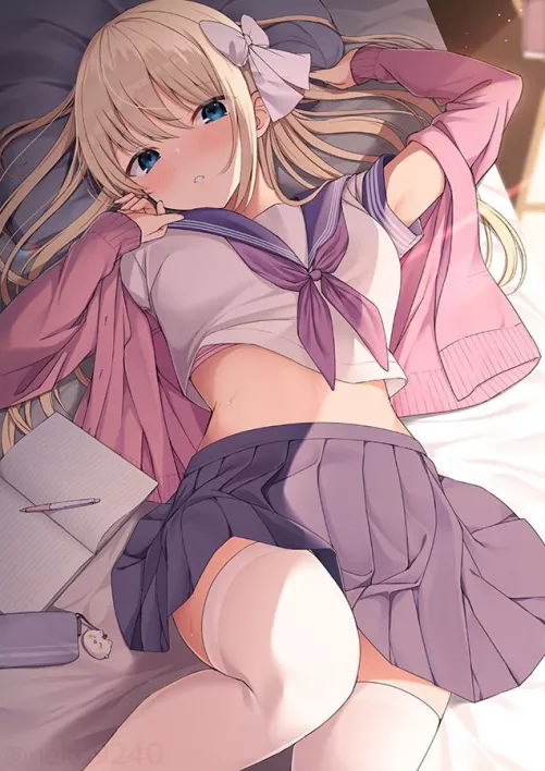 Cute blond in schoolgirl outfit Cute blond in schoolgirl outfit